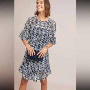 Anthropologie Shoshanna Emily Dress Navy Size 8